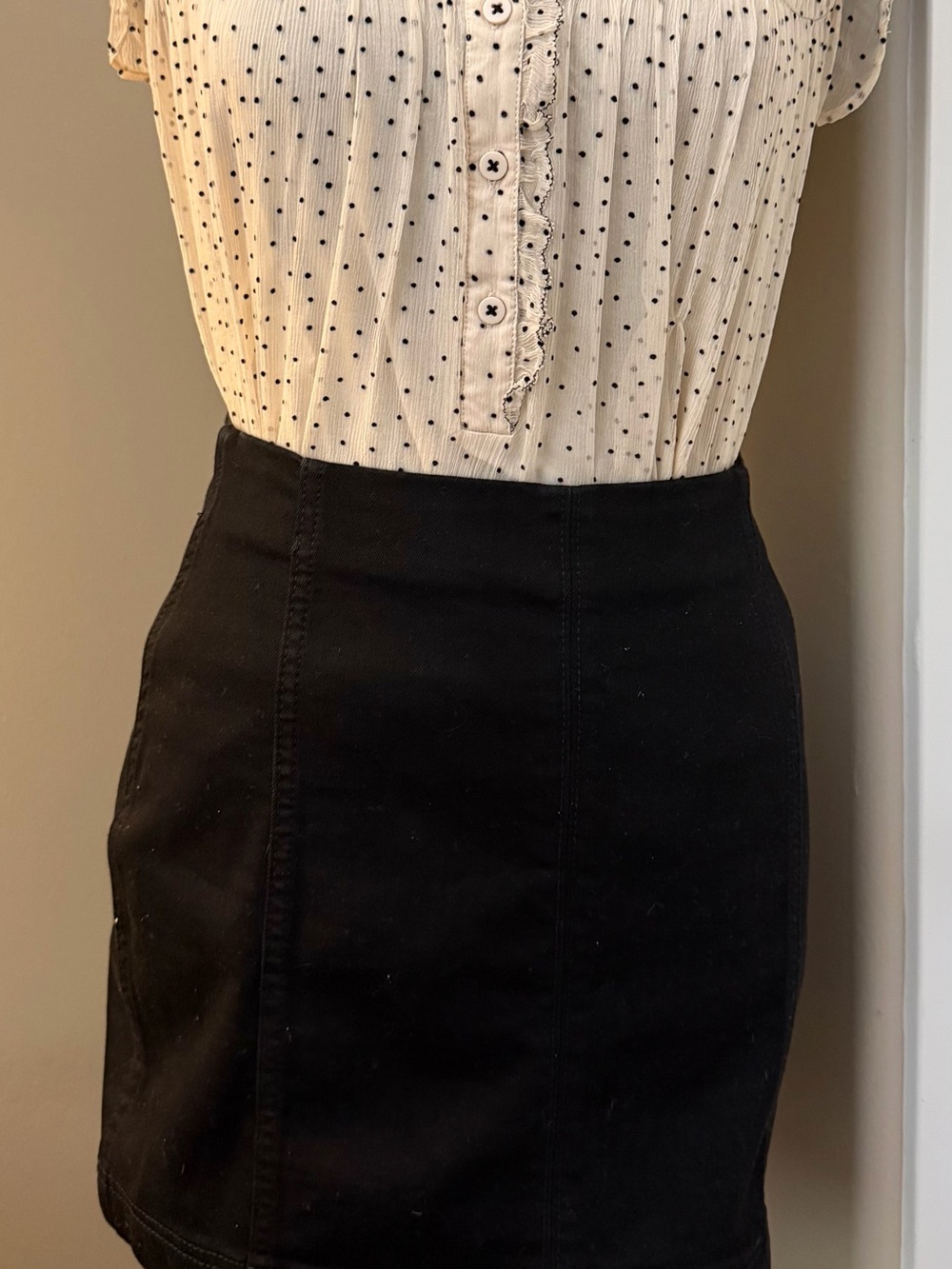 Black High-Rise Mini Skirt